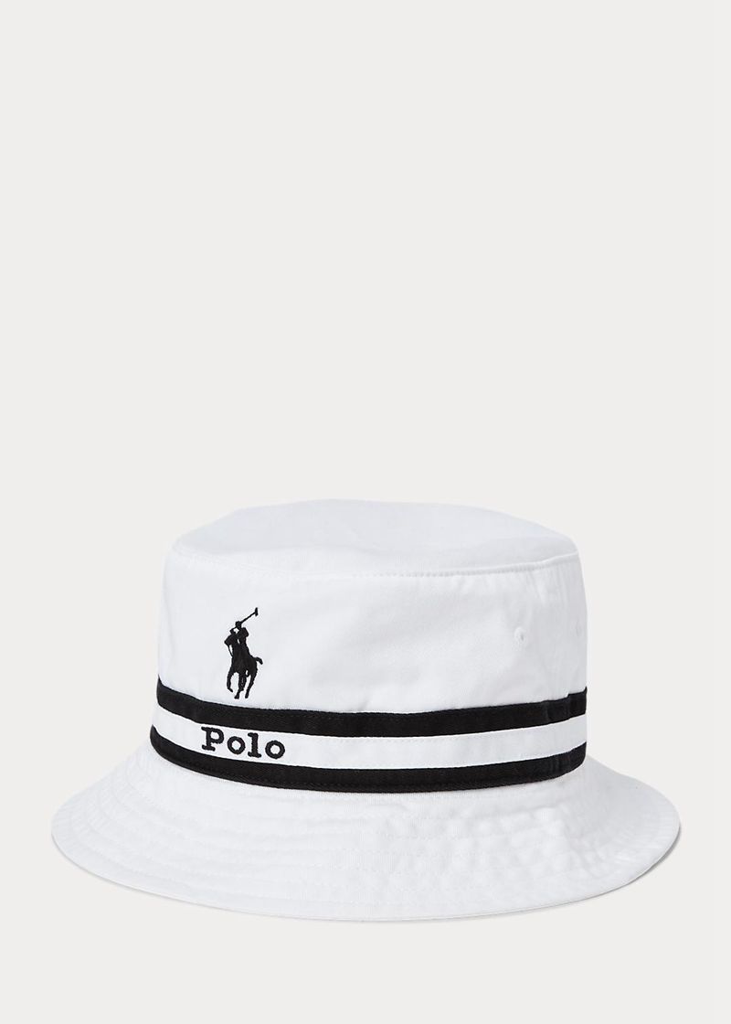 Gorra Polo Ralph Lauren Hombre Striped-Band Twill Bucket Chile Blancas OCDZQ-9027